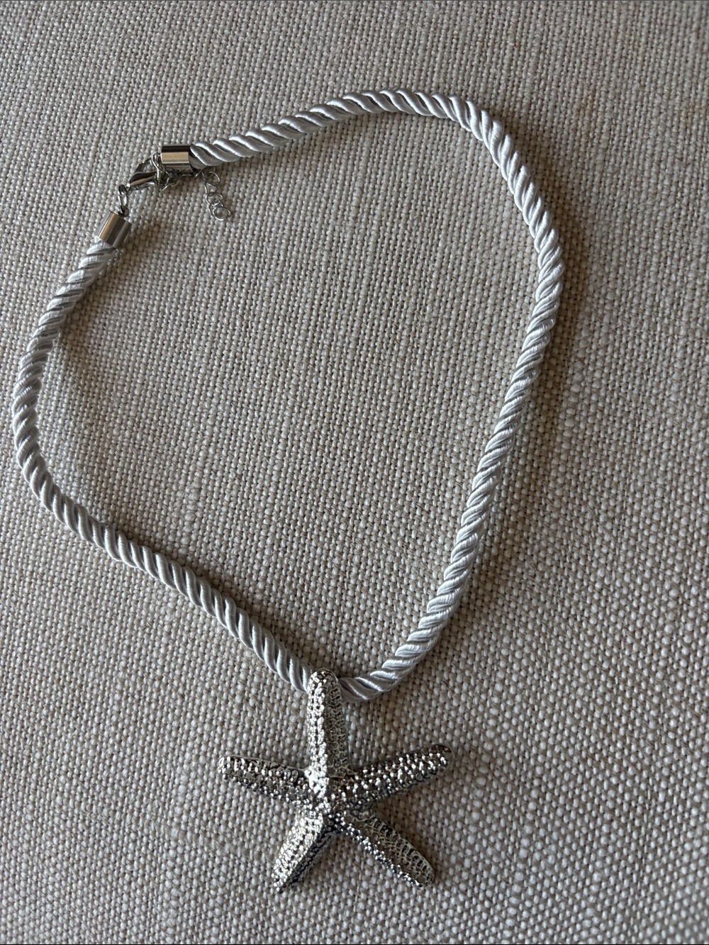 Amazon Silver Starfish Pendant Rope Necklace